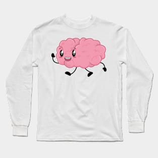 Brain Comic Nerd Student School Teacher Long Sleeve T-Shirt